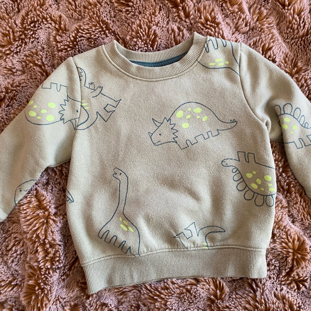 Great condition Cat & Jack green dinosaurs sweatshirt
